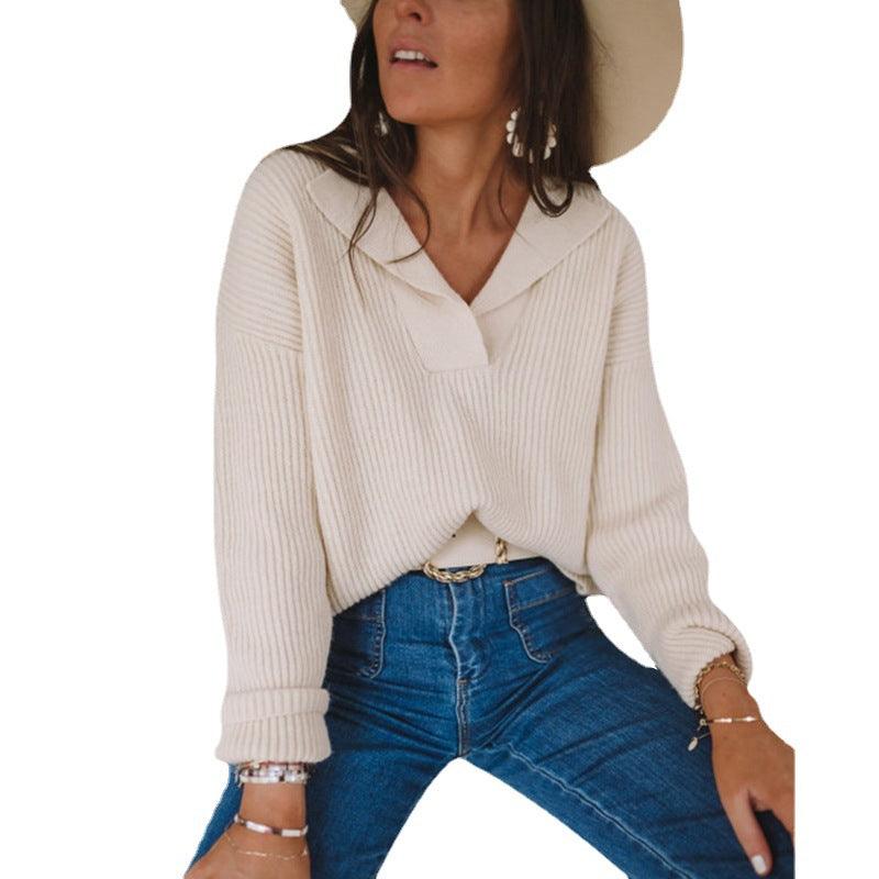 Women's Thickened Pullover Knit Tops - Amazitshop