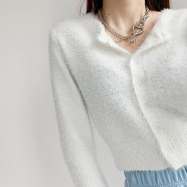 Women's Thickened Short Knitted Cardigan - Amazitshop