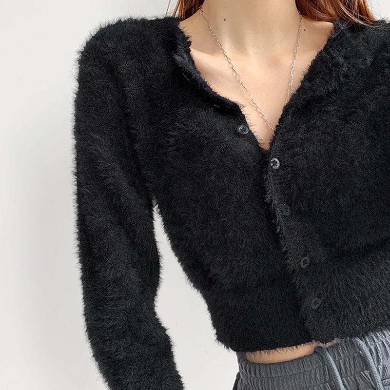 Women's Thickened Short Knitted Cardigan - Amazitshop