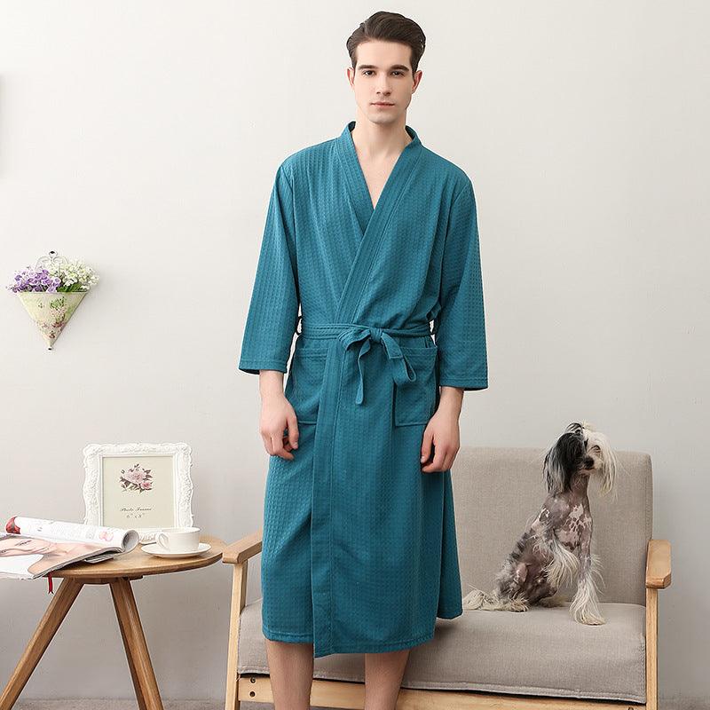 Women's Thin Couple's Nightgown Three Quarter Sleeve Bathrobe - Amazitshop