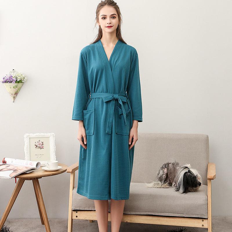 Women's Thin Couple's Nightgown Three Quarter Sleeve Bathrobe - Amazitshop