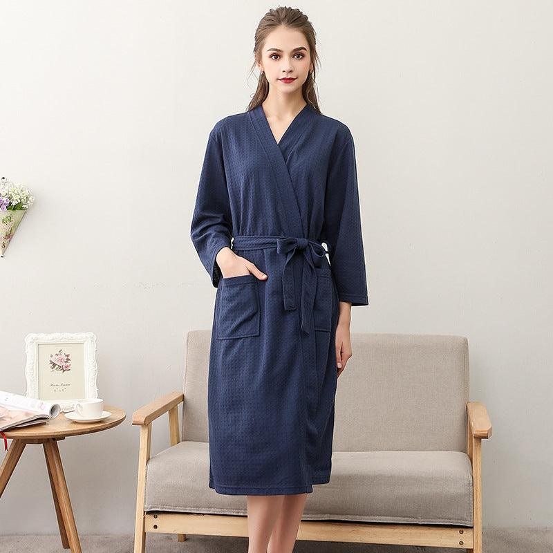 Women's Thin Couple's Nightgown Three Quarter Sleeve Bathrobe - Amazitshop