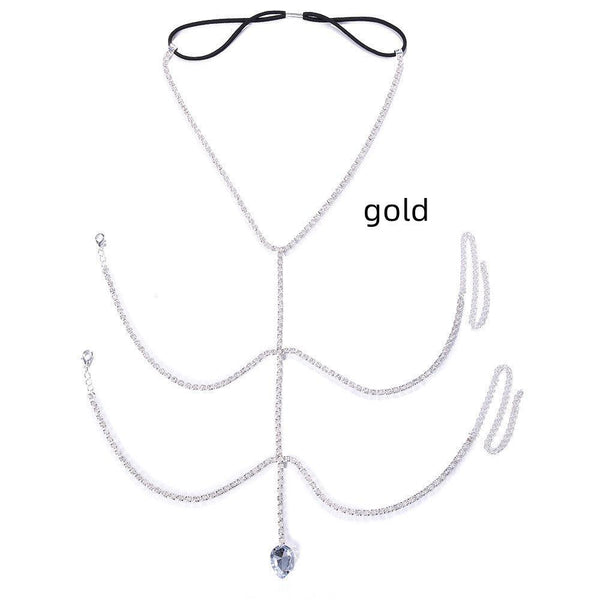 Women's Trendy Multilayer Pendant Leg Chain Rhinestone - Amazitshop