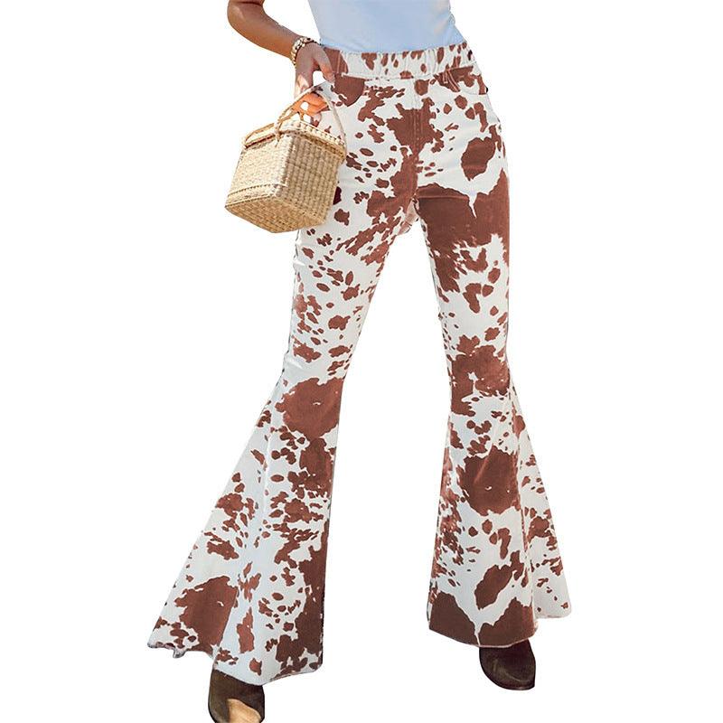 Women's Trousers Sequined High - waisted Bell Bottoms Slimming - Amazitshop