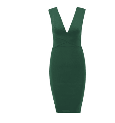 Womens V Neck Bandage Dress - Amazitshop