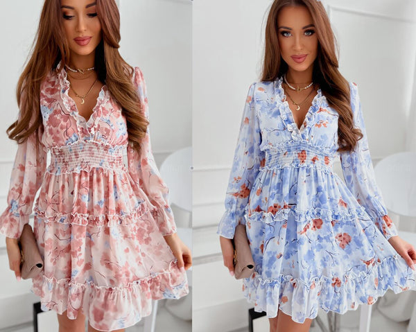 Women's Wear Floral Chiffon Dress Women's Clothing - Amazitshop