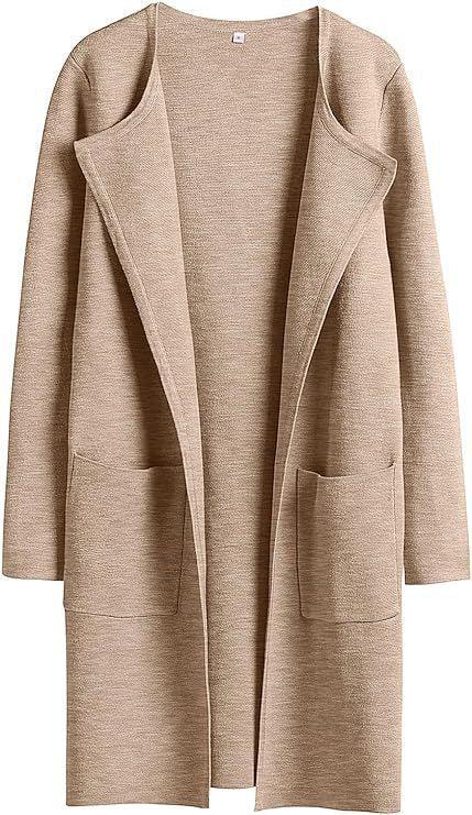 Women's Woolen Coat With Pockets Autumn And Winter Temperament Slim Fit Mid Length Jacket Comfortable Casual Lapel Coats - Amazitshop