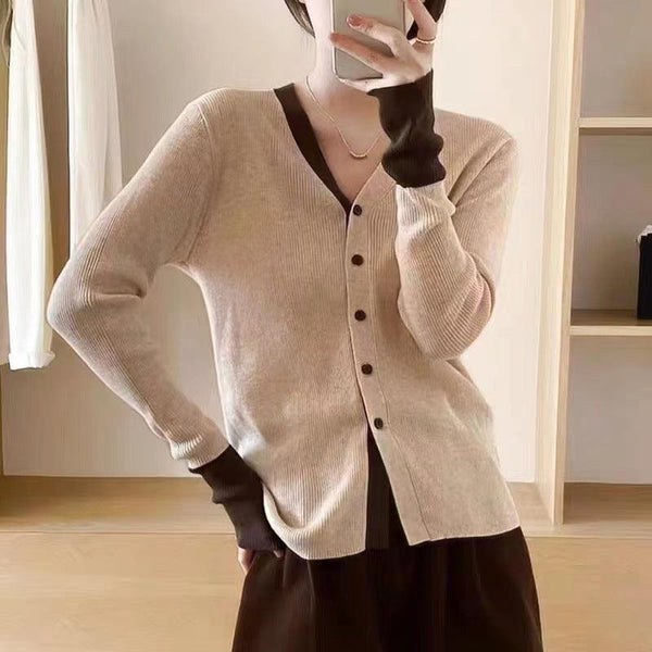 Wool Sweater Cardigan Temperament Long Sleeve Coat - Amazitshop