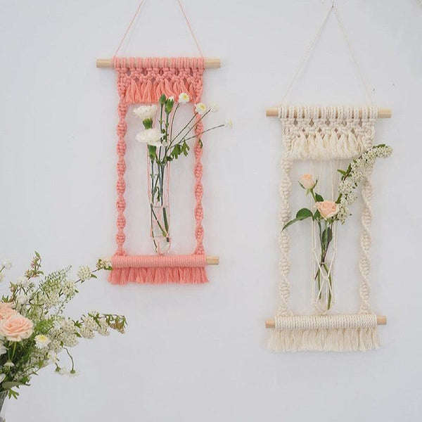 Woven Tapestry, Cotton Rope, Wall Hanging And Dried Flower Decoration - Amazitshop