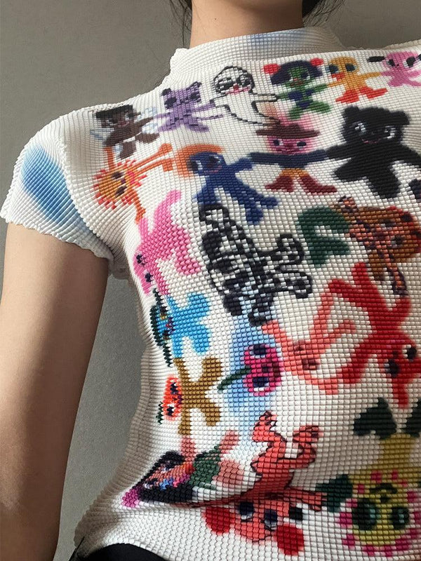 Y2k Aesthetic Fashion Cropped Tops Women Short Sleeve - Amazitshop