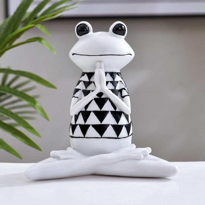 Yoga Frog Figurines Meditation Animal Ornaments Resin Statue Living Room Bedroom Interior Decor Office Home Decoration - Amazitshop