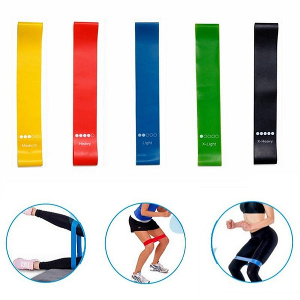 Yoga Resistance Rubber Bands Indoor Outdoor Fitness Equipment 0.35mm - 1.1mm Pilates Sport Training Workout Elastic Bands - Amazitshop