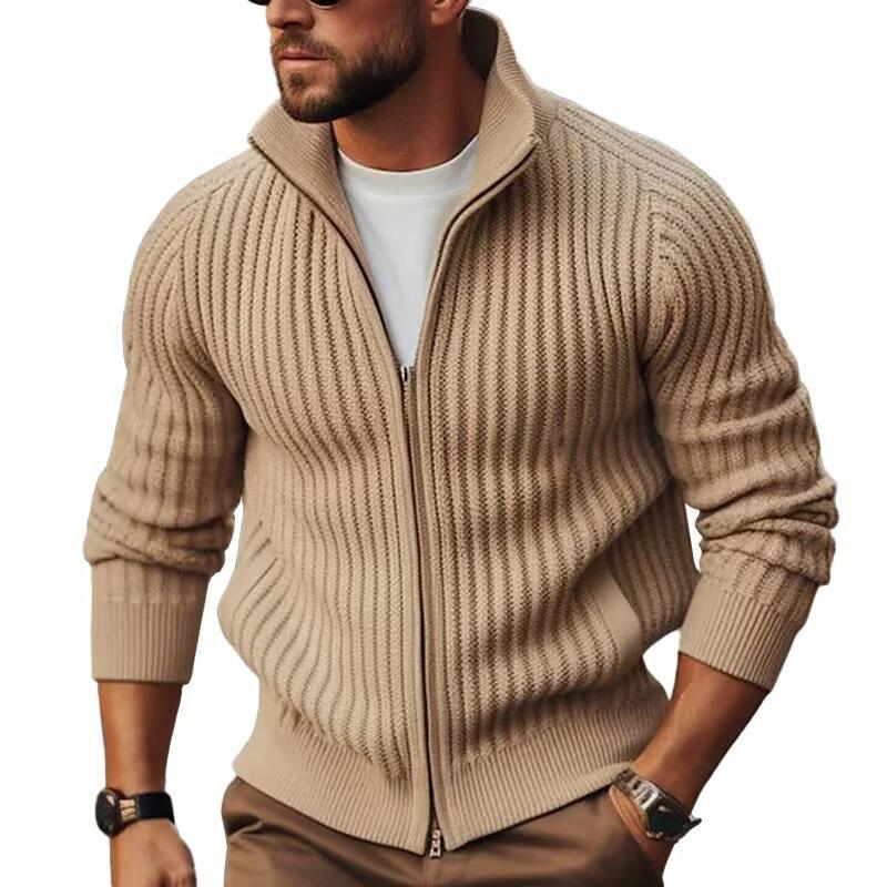 Zipper Outerwear Sweater Coat For Men Fleece - lined Thickened Winter - Amazitshop