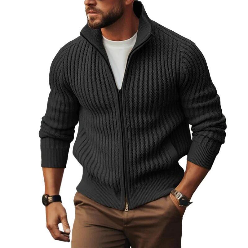 Zipper Outerwear Sweater Coat For Men Fleece - lined Thickened Winter - Amazitshop