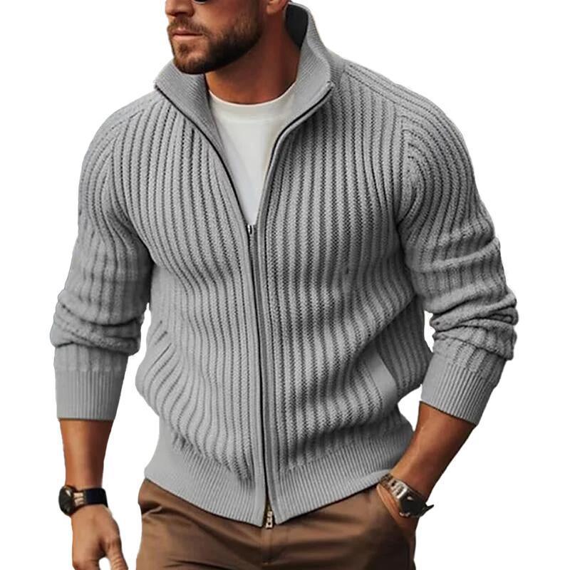 Zipper Outerwear Sweater Coat For Men Fleece - lined Thickened Winter - Amazitshop