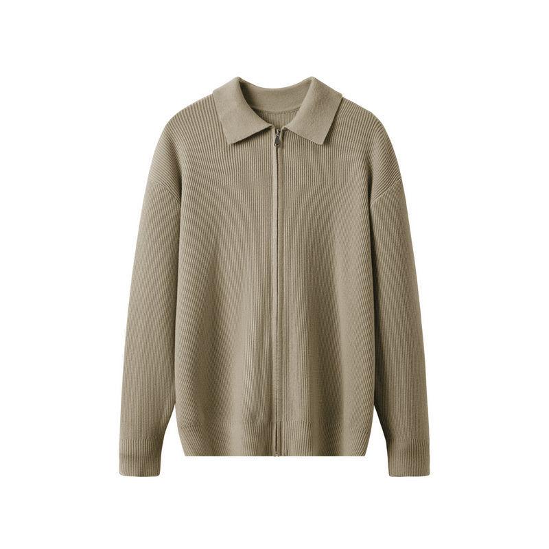 Zipper Outerwear Sweater Men's Lapel Cardigan Sweater - Amazitshop