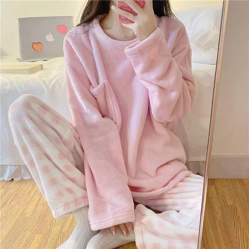 Autumn And Winter New Flannel Thickened Cute Loungewear - Amazitshop