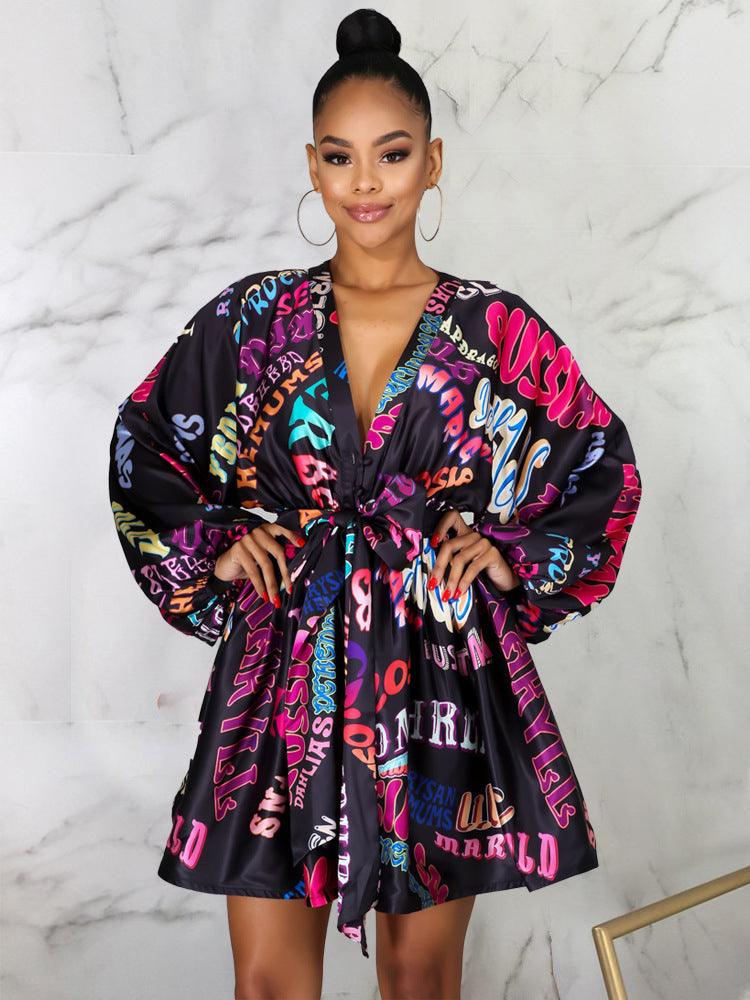 Best quality Women print dress - Amazitshop