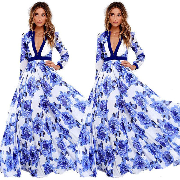 Best Women Blue long dress - Amazitshop
