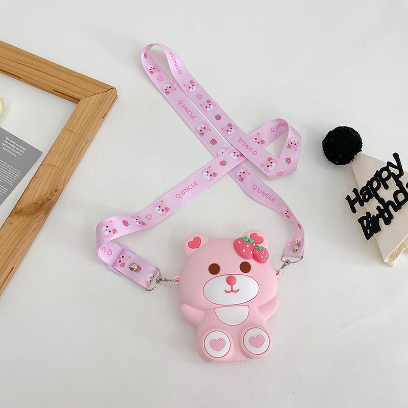 Cartoon Strawberry Bear Shoulder Bag For Children - Amazitshop