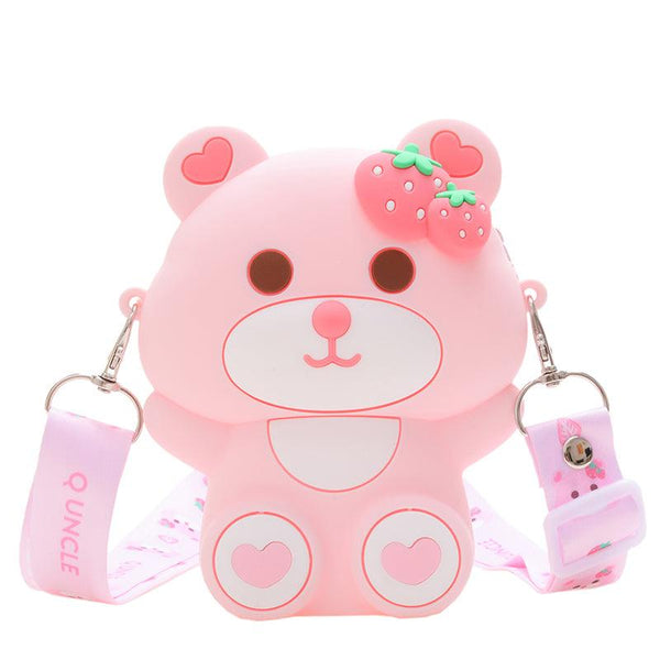 Cartoon Strawberry Bear Shoulder Bag For Children - Amazitshop