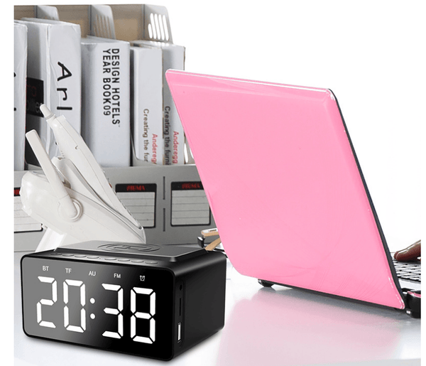 Charging Bluetooth Speaker Clock Led Alarm Clock Audio Wireless Charging Bluetooth Speaker - Amazitshop