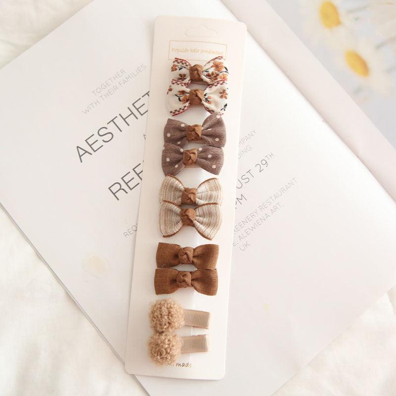 Children's Basic Bow Hair Clip Set - Amazitshop