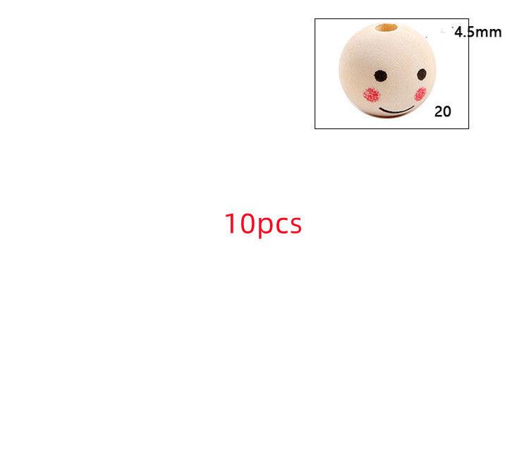 Children's Log DIY Color Smile Doll Head Beaded Accessories - Amazitshop