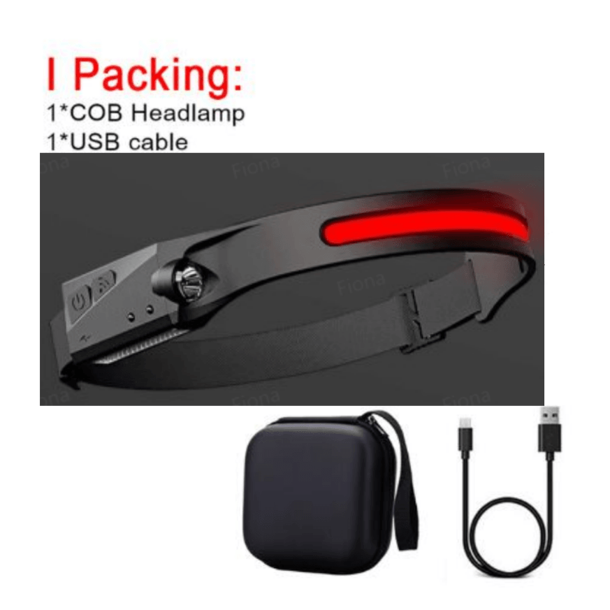 COB LED Induction Riding Headlamp Flashlight USB Rechargeable Waterproof Camping Headlight With All Perspectives Hunting Light - Amazitshop