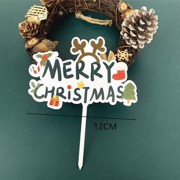Colorful Printing Christmas Acrylic Cake Insert Sign - Amazitshop
