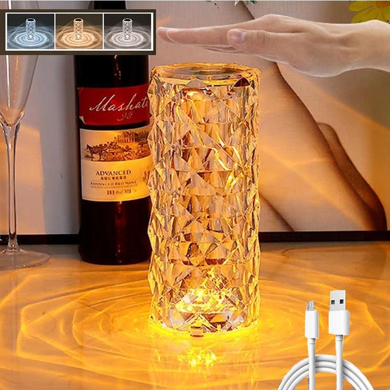 Crystal Table Lamp Touch Bedside - Amazitshop