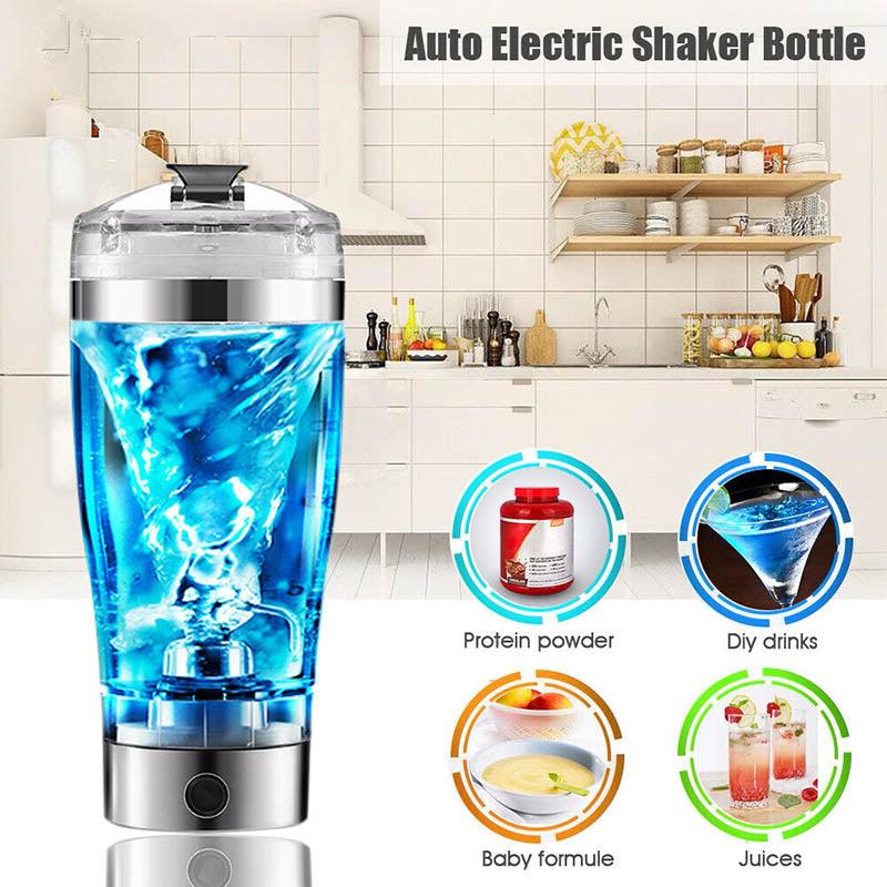 Electric Protein Shake Stirrer USB Shake Bottle Milk Coffee Blender Kettle Sports And Fitness Charging Electric Shaker Cup - Amazitshop
