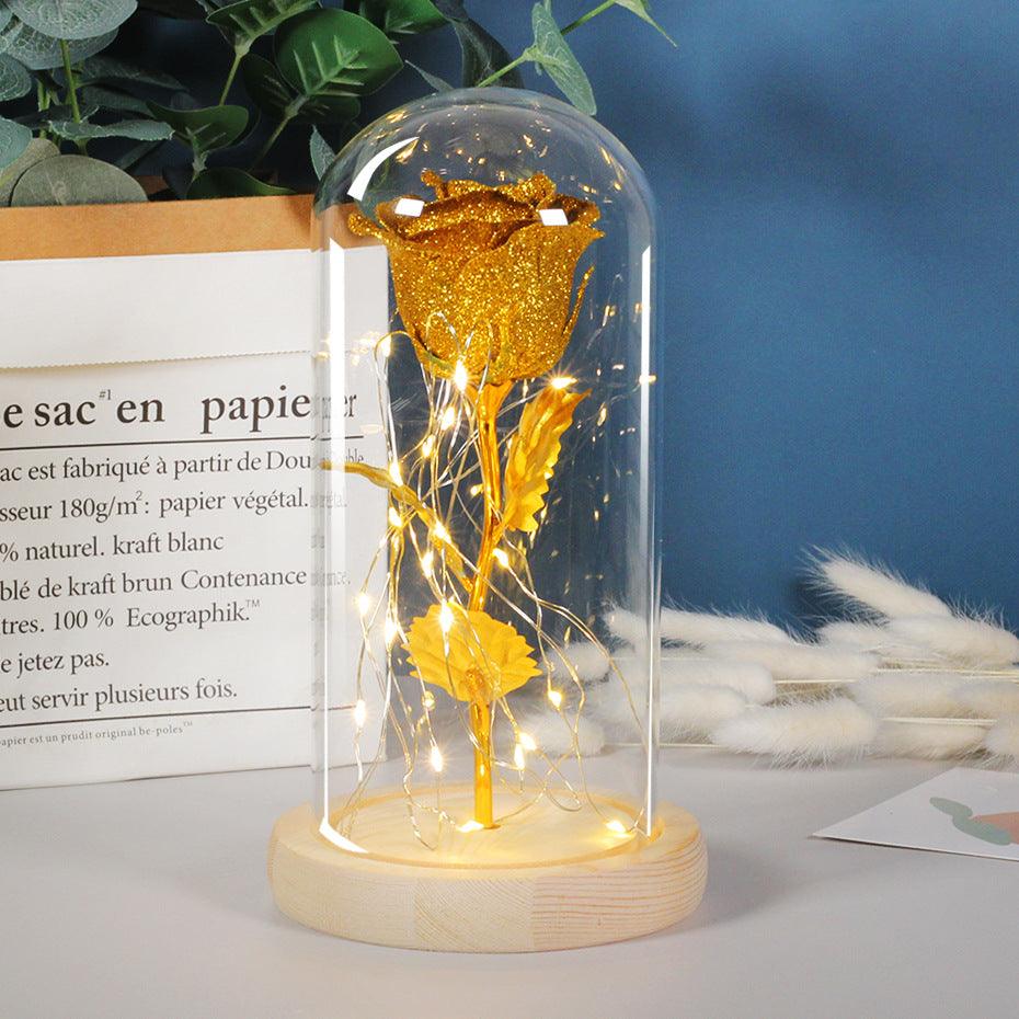 Enchanted Forever Rose Flower In Glass LED Light Christmas Decoration - Amazitshop