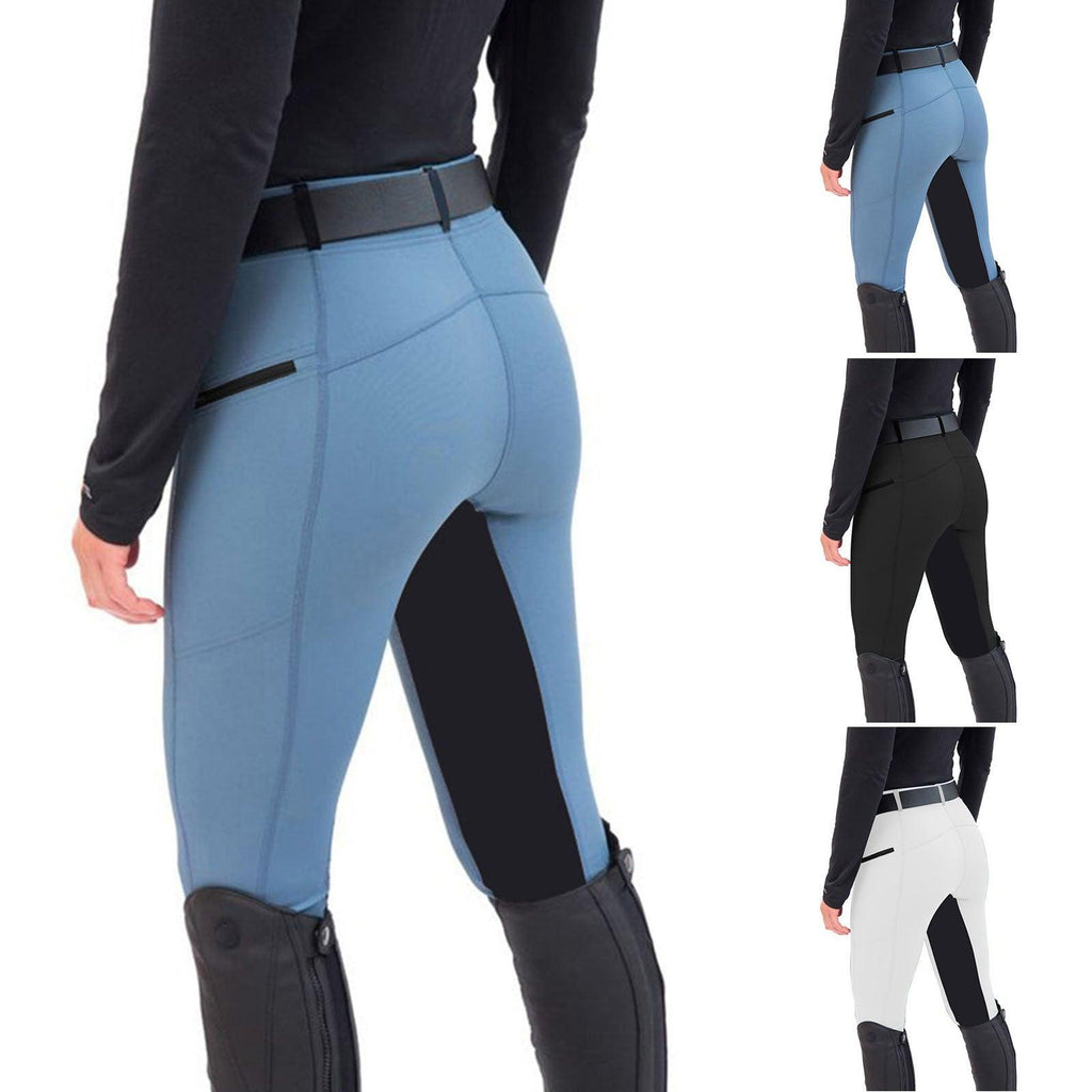 Fashion Equestrian Slim Stretch Stitching Riding Casual Pencil Pants - Amazitshop