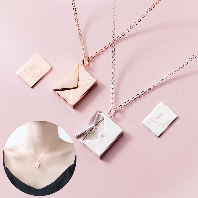 Fashion Jewelry Envelop Necklace Women Lover Letter Pendant Best Gifts For Girlfriend - Amazitshop