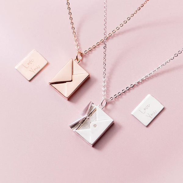 Fashion Jewelry Envelop Necklace Women Lover Letter Pendant Best Gifts For Girlfriend - Amazitshop