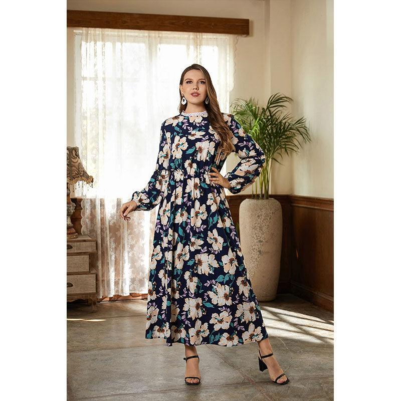 Fashion Print Long Dress Long Skirt Over The Knee Skirt - Amazitshop