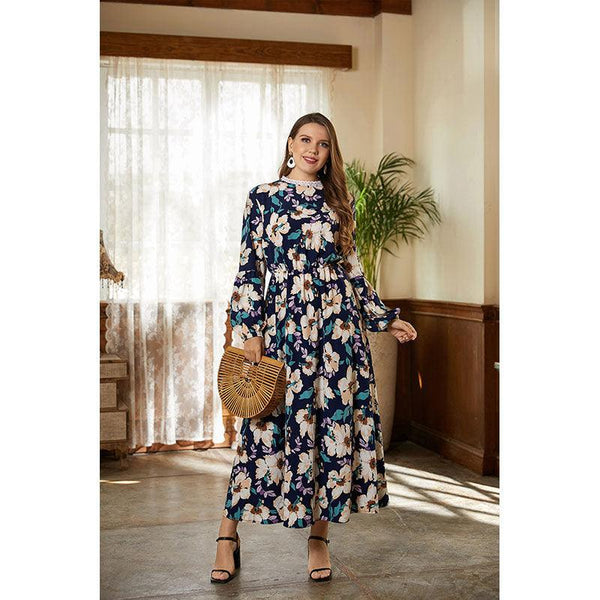 Fashion Print Long Dress Long Skirt Over The Knee Skirt - Amazitshop