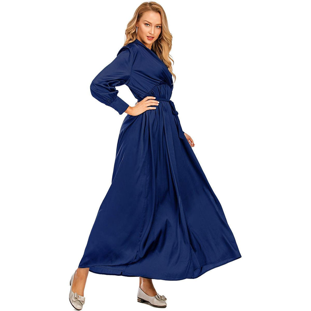 Fashion Women's Long Dress V - Neck Dubai Style - Amazitshop