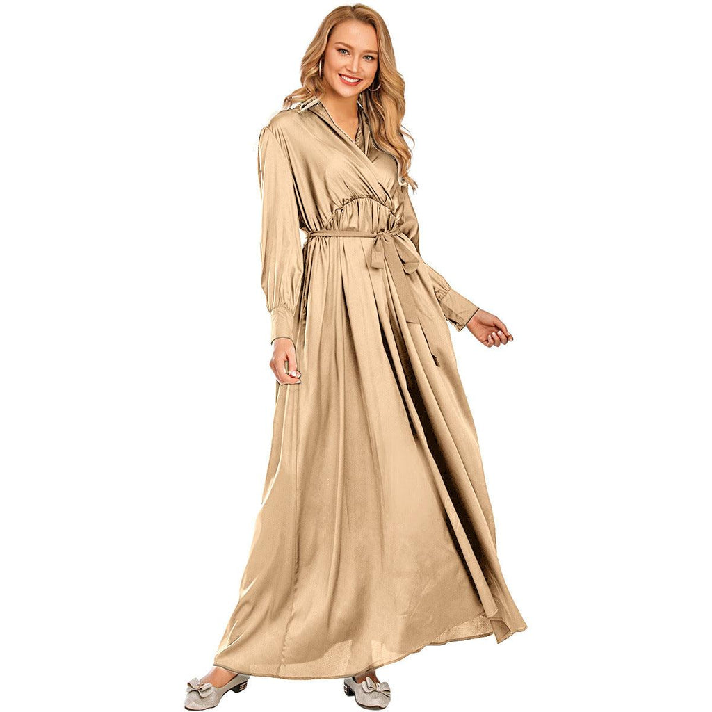 Fashion Women's Long Dress V - Neck Dubai Style - Amazitshop