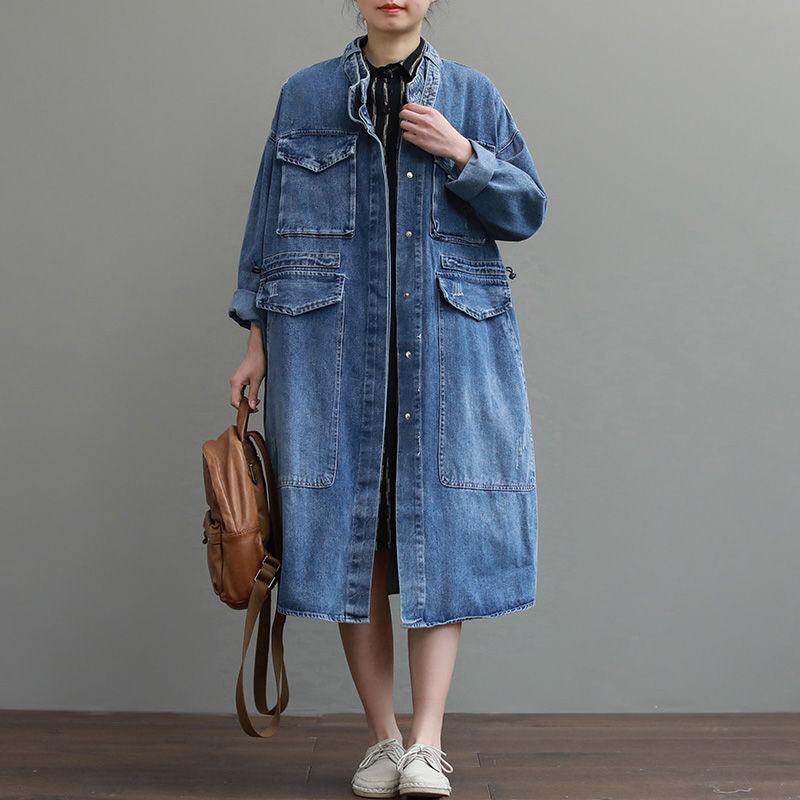 Fat Sister Denim Jacket Women Mid - length - Amazitshop