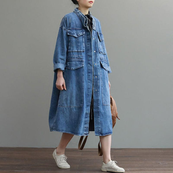 Fat Sister Denim Jacket Women Mid - length - Amazitshop