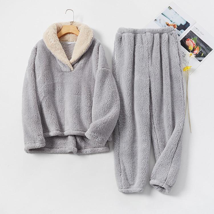 Flannel Pajamas Set Thickening - Amazitshop