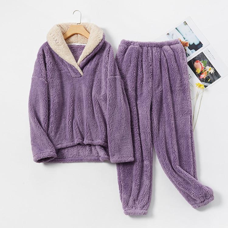Flannel Pajamas Set Thickening - Amazitshop