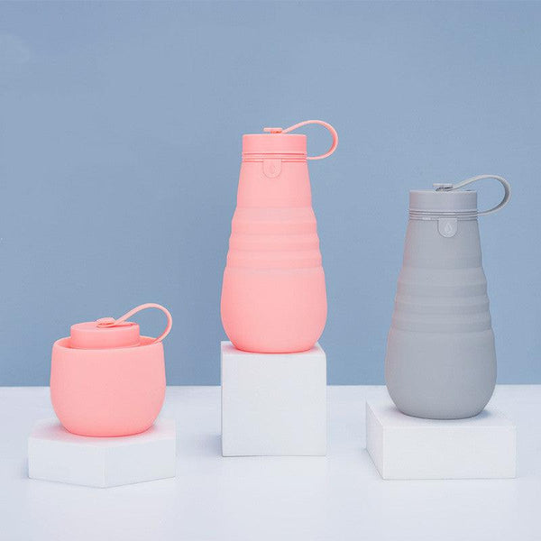 Food Grade Silicone Folding Water Bottle Drinking Accessories Kitchen Gadgets In Summer - Amazitshop