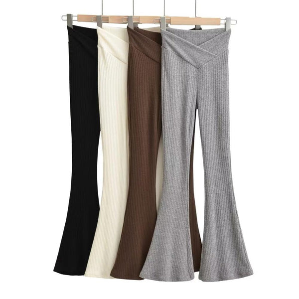 Hip Lifting And Leg Length Knitting Micro Flare Pants - Amazitshop