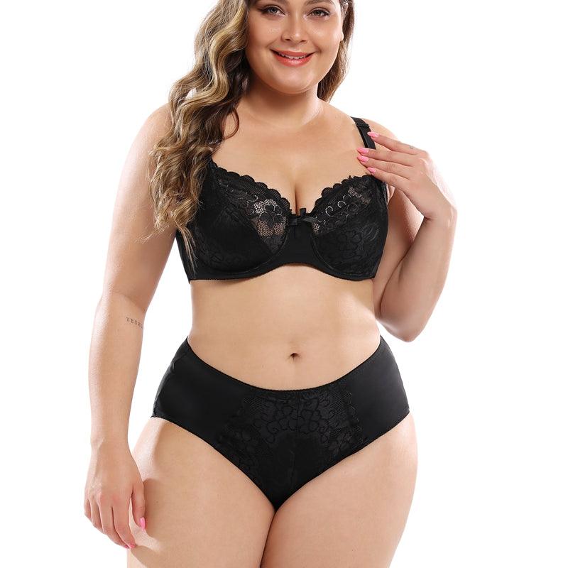 Lace plus size bra set - Amazitshop