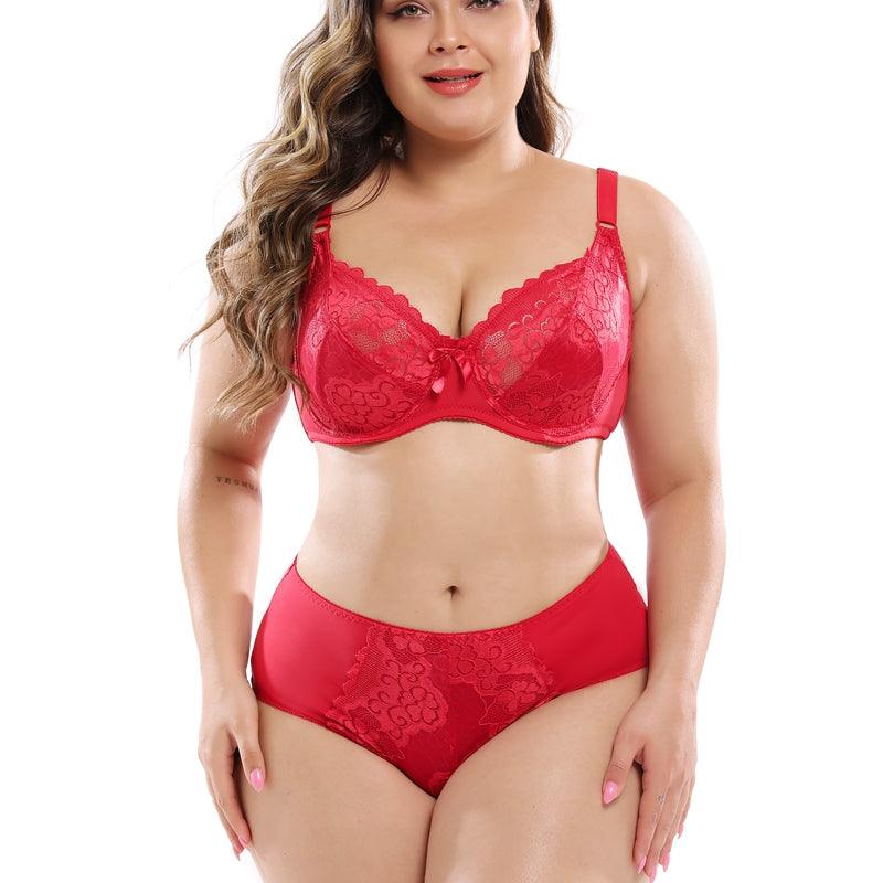 Lace plus size bra set - Amazitshop