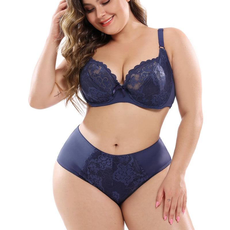 Lace plus size bra set - Amazitshop