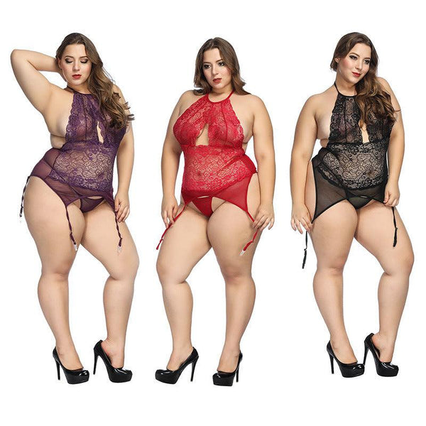 Lace plus size Women bodysuit - Amazitshop